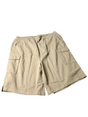 Boulder Creek Cargo Shorts Mens 2XL 42 44 Big Tall Beige Khaki Elastic Outdoor